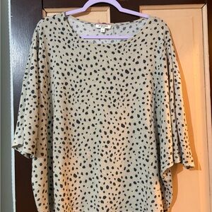 Andree Beige and Black Spotted Blouse